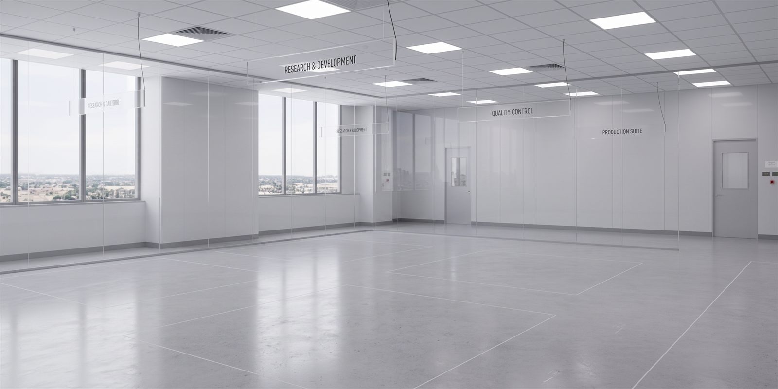 An empty laboratory, ready for 3D models to be placed in it